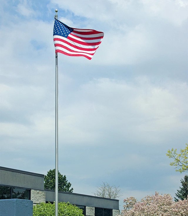 Coastal & High-Wind Flagpole with the American flag flying from it